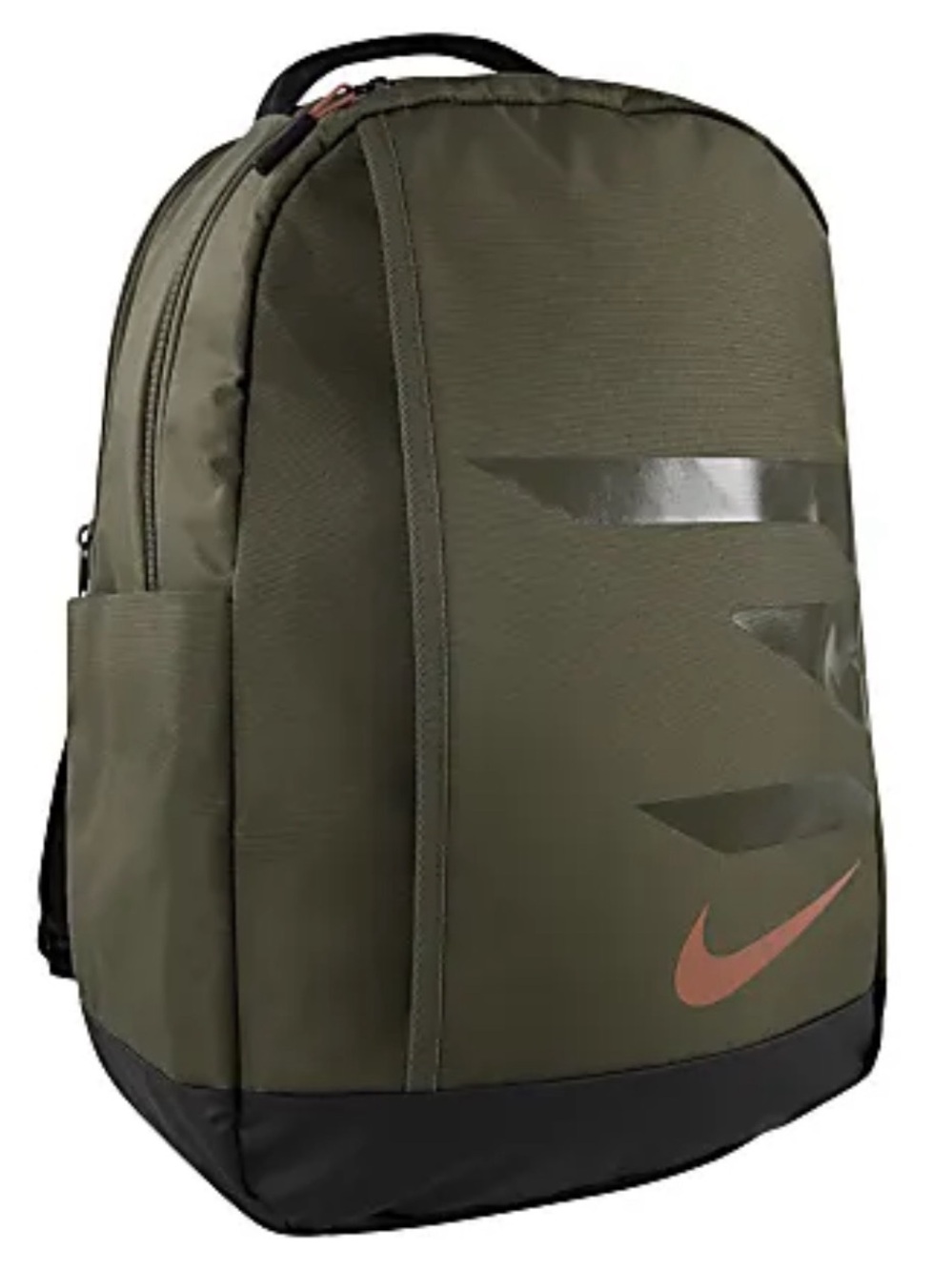 Nike Men’s Olive Green and Black Backpack with Copper Swoosh